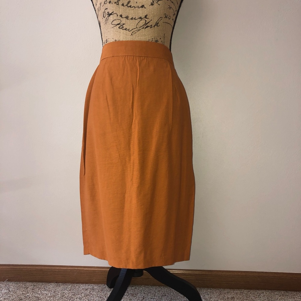 Vintage Cognac pencil skirt